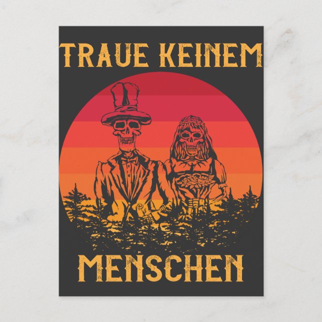 Carte Postale Vertraum keinem Menschen Untote Skelett Zombie (Devant)