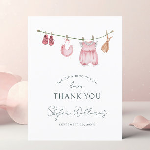 Carte Postale Vêtements de fille aquarelle minimaliste Baby Show