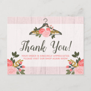 Carte Postale Vêtements floraux cintre Boutique Merci