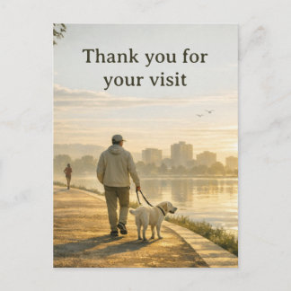 Carte Postale Veterinary Thank‑You Postcard – Quiet Walk Design