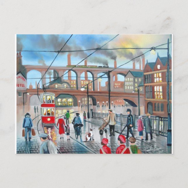 Carte Postale Viaduc Viaduc de Stockport peinture à l'huile (Devant)