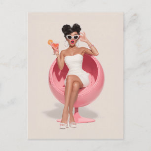 Carte Postale Vibes Chic Rétro Glamour