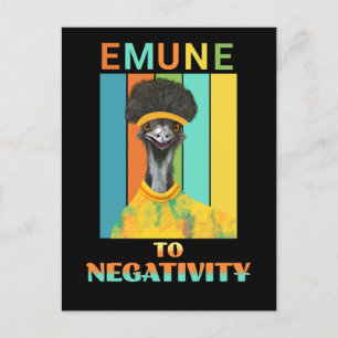 Carte Postale Vibes colorées Joyeuses Emu Bird Pun