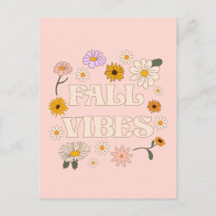 Carte Postale Vibes de automne roses