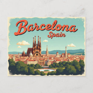 Carte Postale Vibes de Barcelone vintage