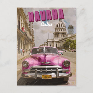 Carte Postale Vibes de La Havane vintage : Capitole nationale