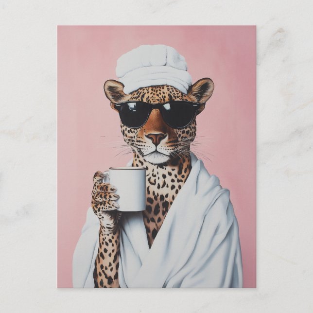 Carte Postale Vibes Leopard détendues (Devant)