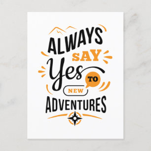 Carte Postale Vibes positives - Toujours dire OUI aux nouvelles