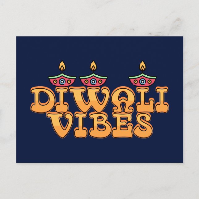 Carte Postale Vibes Retro Diwali (Devant)