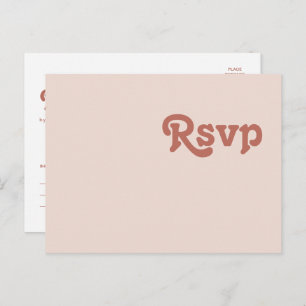 Carte Postale Vibes rétro simples   Blush Rose Wedding RSVP