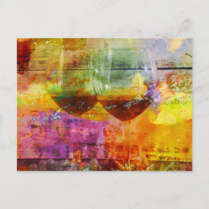 Carte postale Vibrant Art numérique à vin