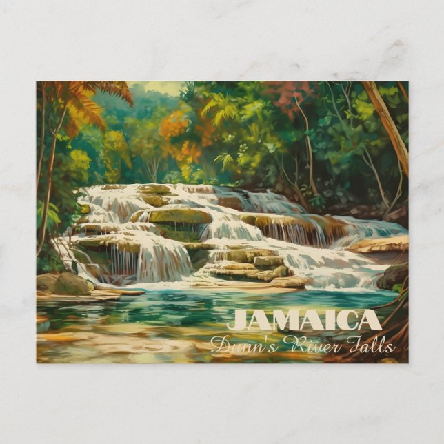Carte postale vibrante des chutes de Dunn's River  (Devant)