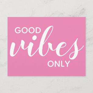 Carte Postale Vibrations positives uniquement Affirmation de pos