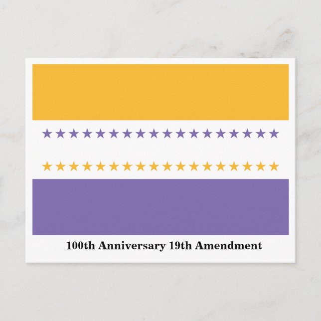 Carte Postale Victoire du suffrage du drapeau des femmes 100 ans (Devant)