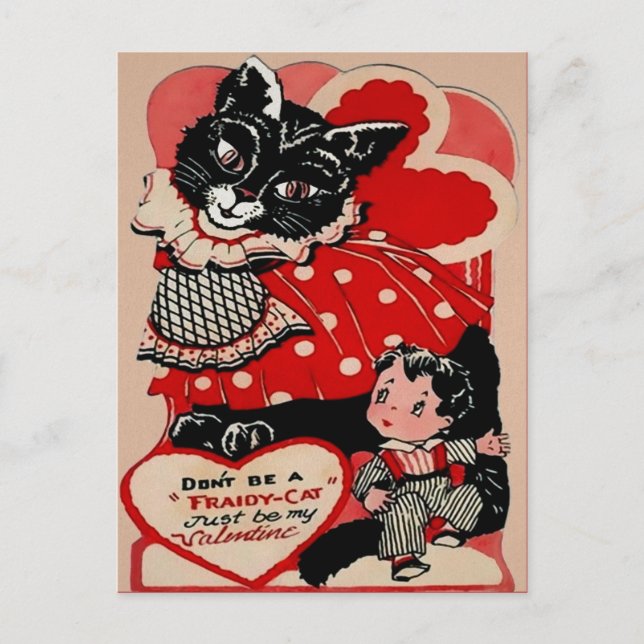 Carte postale Victorale vintage Valentine Cat (Devant)