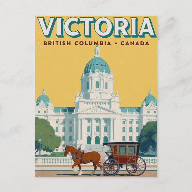 Carte Postale Victoria BC Parliament Retro (Devant)