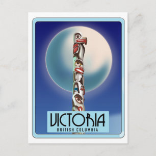 Carte Postale Victoria Colombie-Britannique Totem Pole.