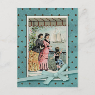 Carte Postale Victorian Dames & Girl Reproduction Vintage