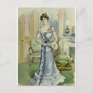 Carte Postale Victorian Lady-Vintage French Fashion