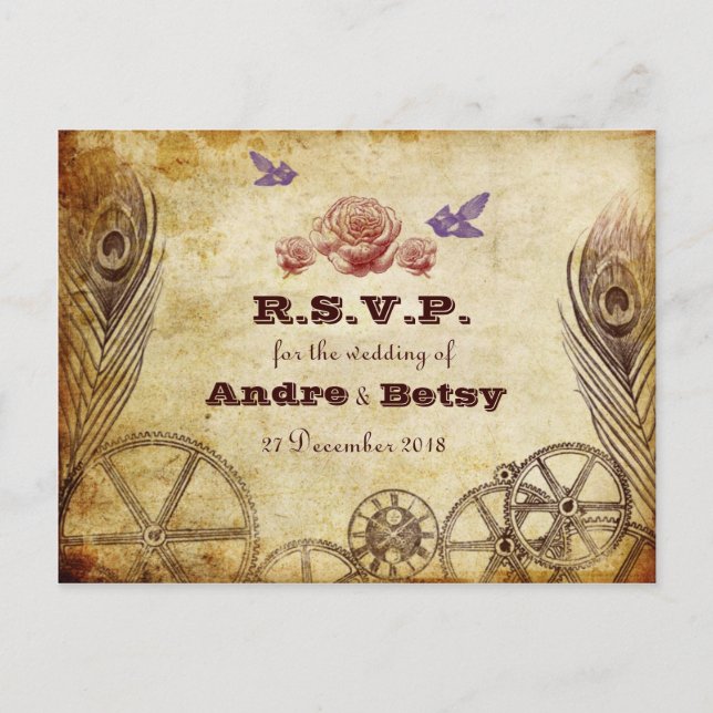 Carte postale Victorian Steampunk RSVP (Devant)