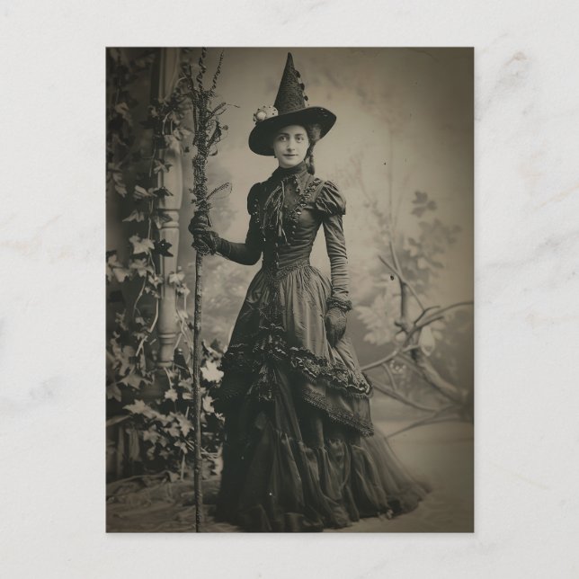 Carte Postale Victorian Witch Sepia Portrait (Devant)