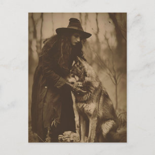 Carte Postale Victorian Witch Sepia Portrait style 4
