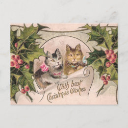 Carte Postale Victorien "Avec les meilleurs voeux de Noël"