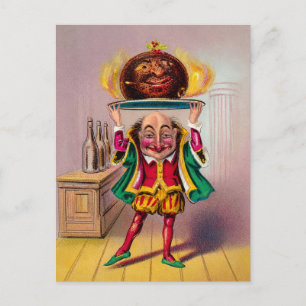 Carte postale victorienne de l'homme du pudding