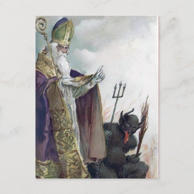 Carte postale Victorienne vintage Krampus (Devant)