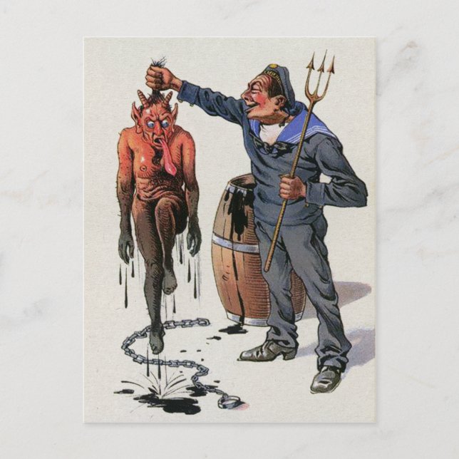 Carte postale Victorienne vintage Krampus (Devant)