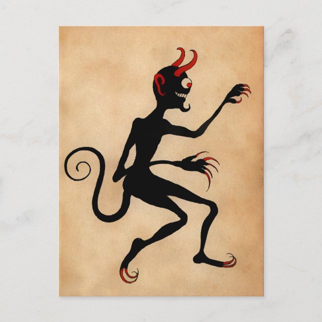 Carte postale Victorienne vintage Krampus (Devant)