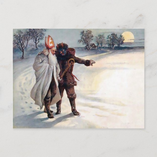 Carte postale Victorienne vintage Krampus (Devant)