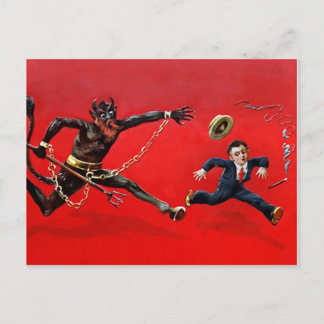 Carte postale Victorienne vintage Krampus (Devant)