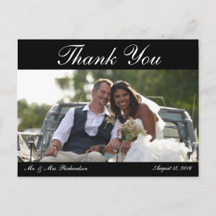 Carte Postale Vide - Horiz. Merci photo de mariage personnalisé 