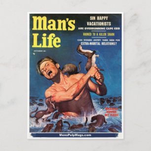 Carte Postale Vie de l'homme, sept. 1956 - Weasels m'a arraché l