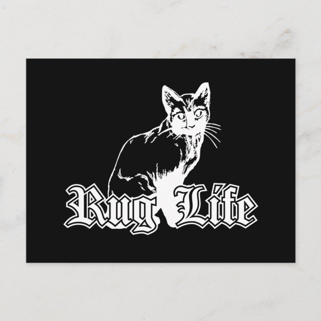 Carte Postale Vie de tapis - Gangsta Cat (Devant)