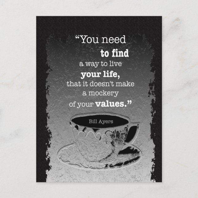 Carte Postale Vie et valeurs, Existentialisme illustré citation (Devant)