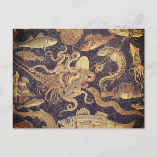 Carte Postale Vie marine, mosaïque de Pompéi