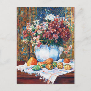 Carte Postale Vie morte avec des fleurs et des poires de prickly