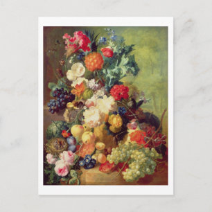 Carte Postale Vie morte avec fleurs et fruits