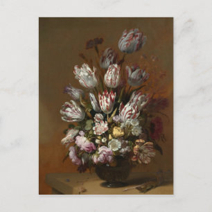Carte Postale Vie morte avec Fleurs Hans Bollongier Art