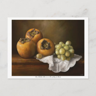 Carte Postale Vie morte classique avec persimmons et caisson de 