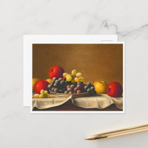 Carte Postale Vie morte, pommes, raisins, fruits