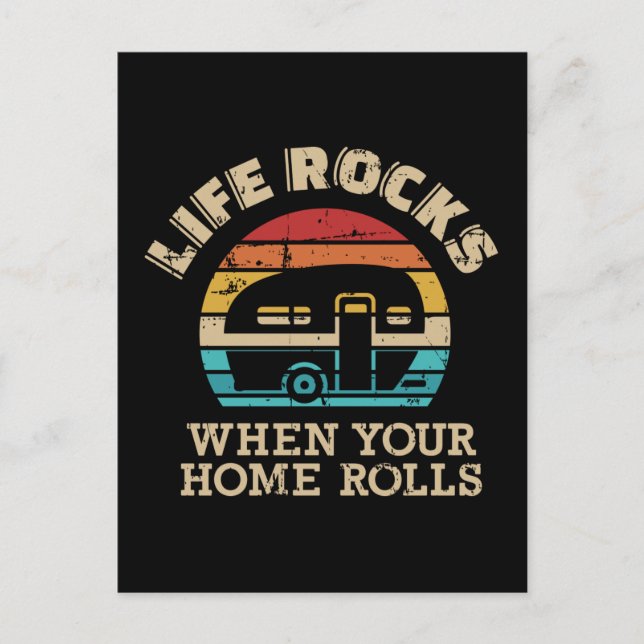Carte Postale Vie rochers quand la maison roule camping Caravan  (Devant)