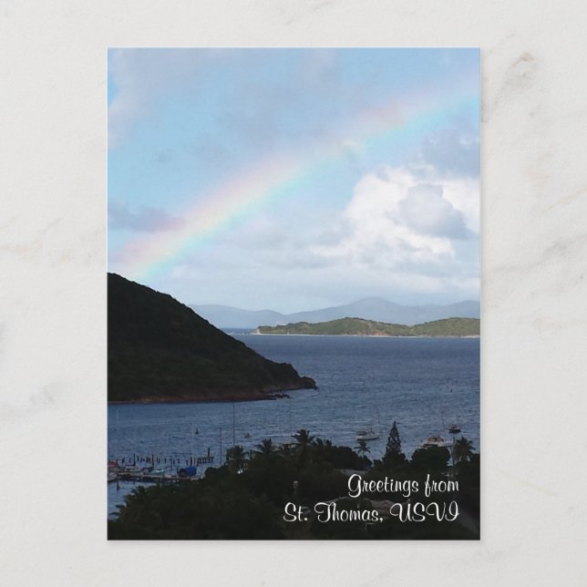 Carte Postale Vie sur l'île arc-en-ciel des Caraïbes (Devant)