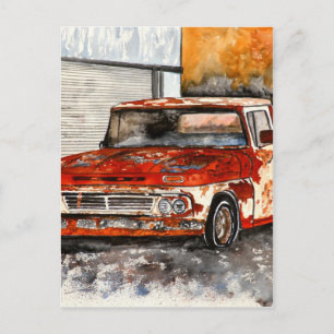 Carte Postale vieille cheville chrevrolet camion peinture d'art 