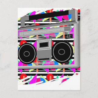 Carte Postale vieille école hip hop stéréo RETRO 1980 boombox