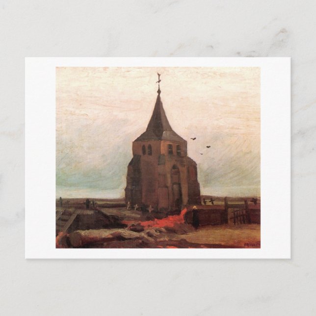 Carte Postale Vieille église de Nuenen Van Gogh Art (Devant)