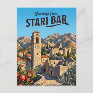 Carte Postale Vieille forteresse de Bar Monténégro