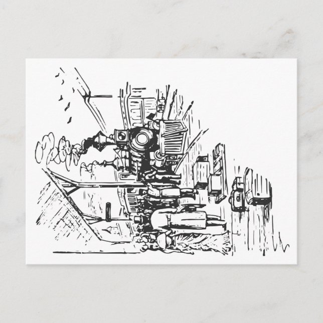 Carte Postale Vieille gare | locomotive | Vintage (Devant)